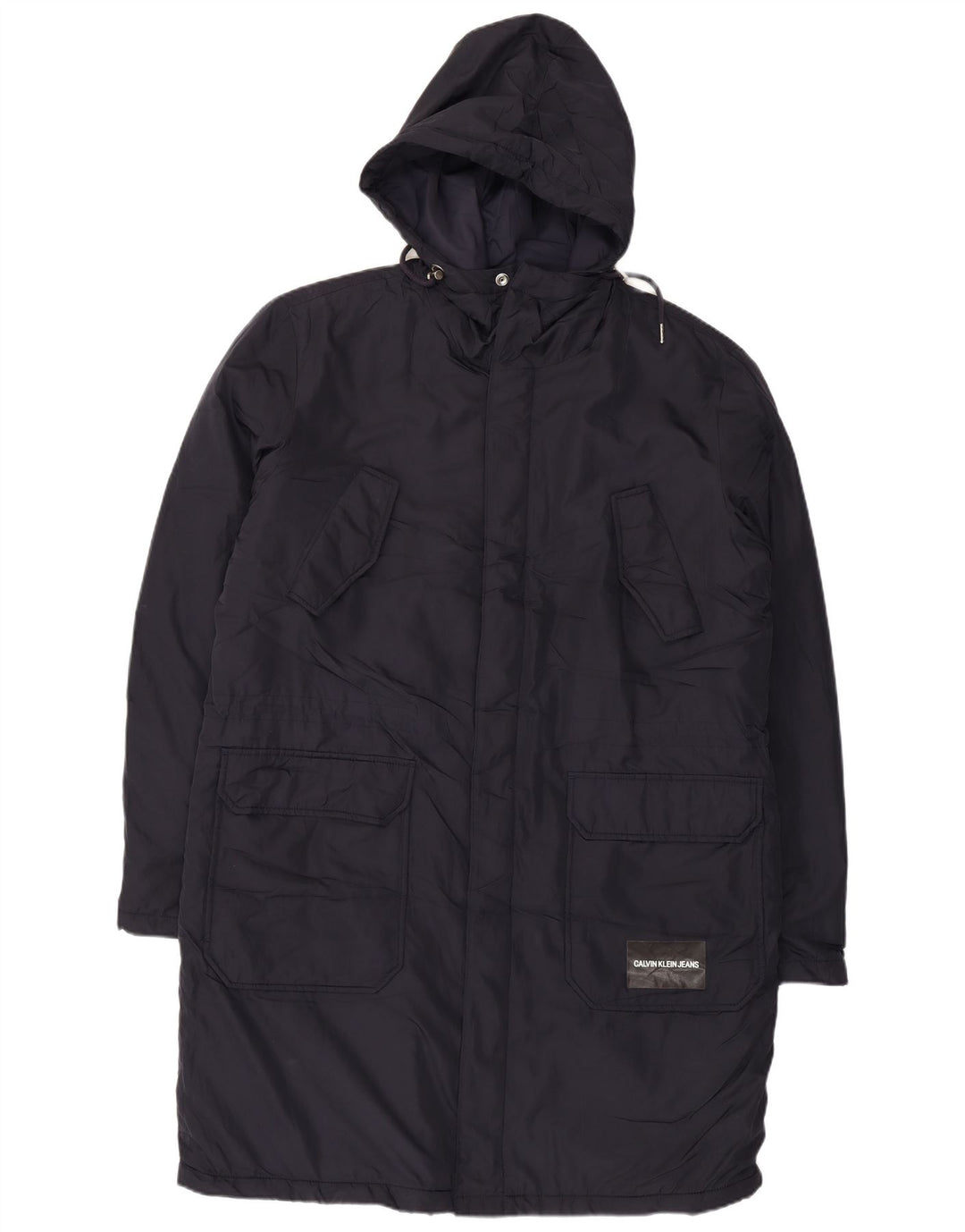 Calvin Klein Jeans Ανδρικό παλτό με κουκούλα UK 40 Large Navy Blue Polyester