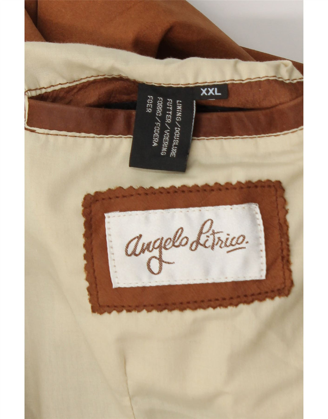 ANGELO LITRICO Ανδρικό Δερμάτινο Γιλέκο 2XL Καφέ Δερμάτινο