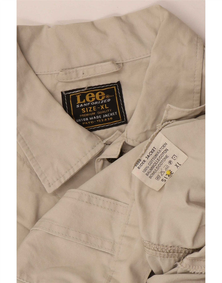 Lee Mens Bomber Jacket UK 42 XL Beige Cotton