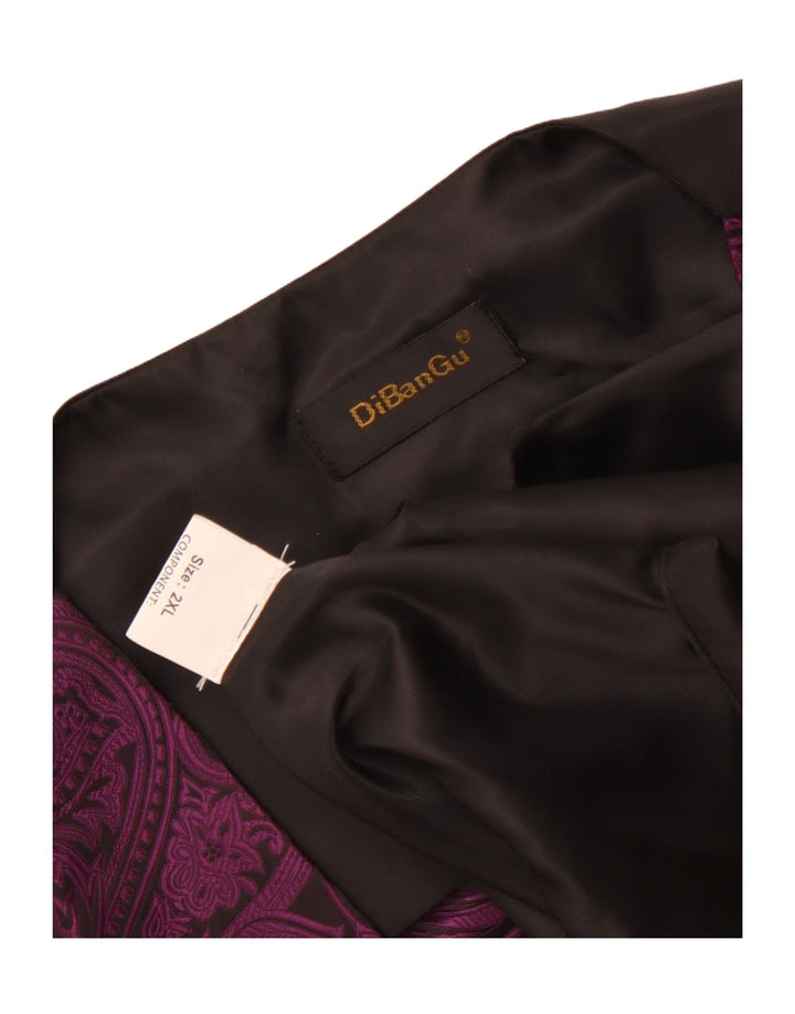 Vintage ανδρικό γιλέκο 2XL Purple Paisley Polyester