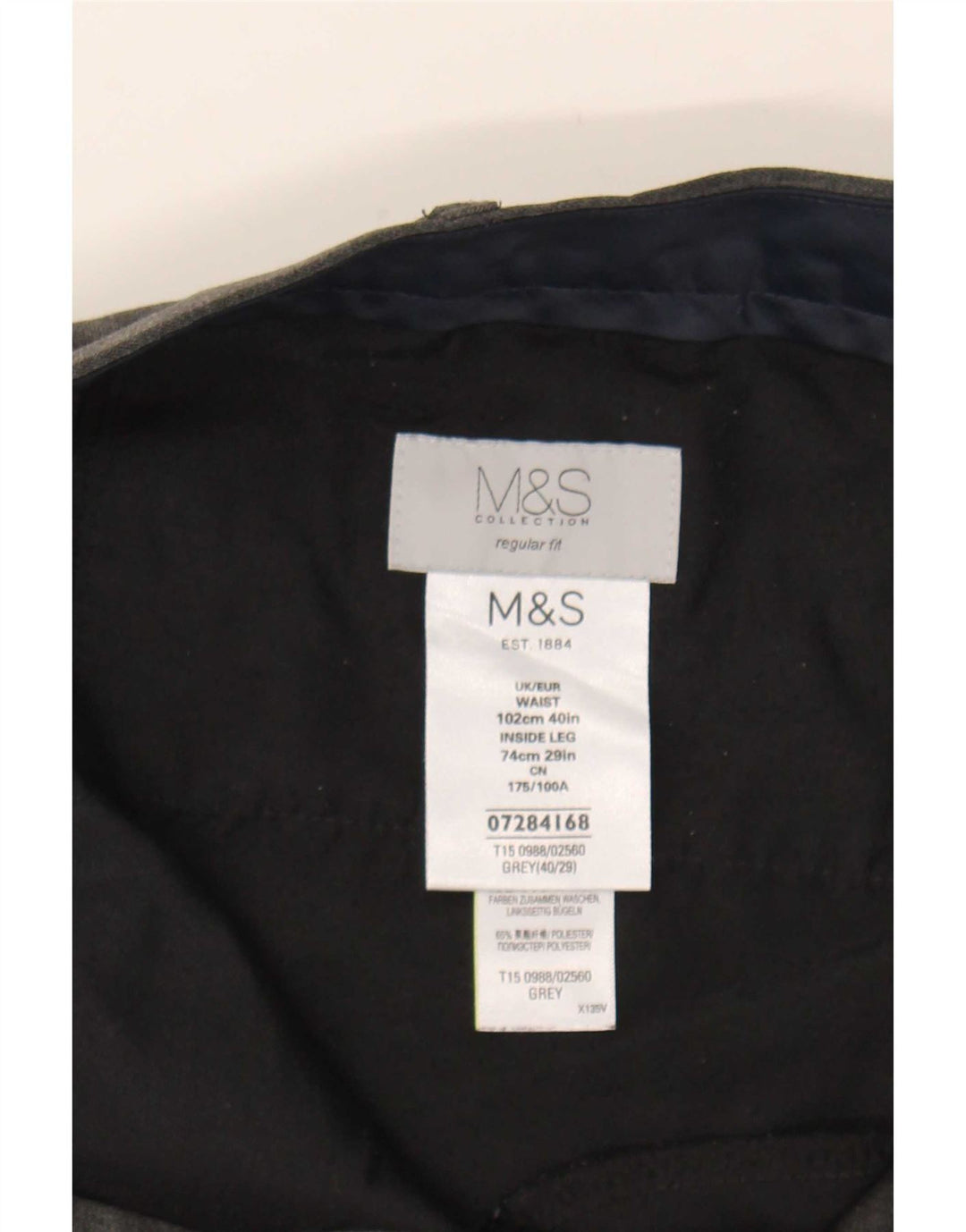 Marks & Spencer Ανδρικό ίσιο παντελόνι W40 L29 Γκρι Πολυεστέρας