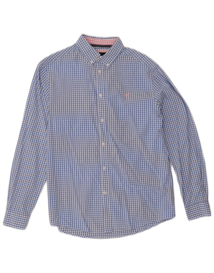 Crew Clothing Ανδρικό πουκάμισο Classic Fit Μικρό μπλε βαμβακερό Gingham