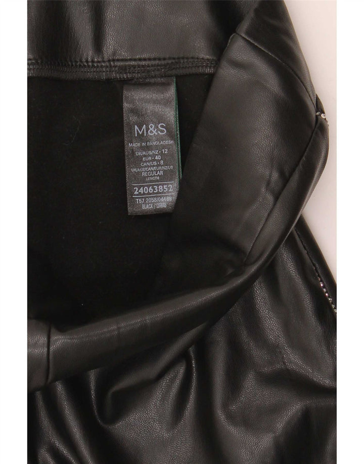 Marks & Spencer Γυναικεία Κολάν από ψεύτικο δέρμα UK 12 Μεσαίου Μαύρου Πολυεστέρα