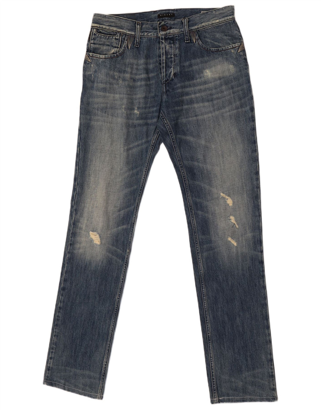 Ανδρικό Sisley Distressed Slim Jeans W31 L33 Μπλε βαμβακερό