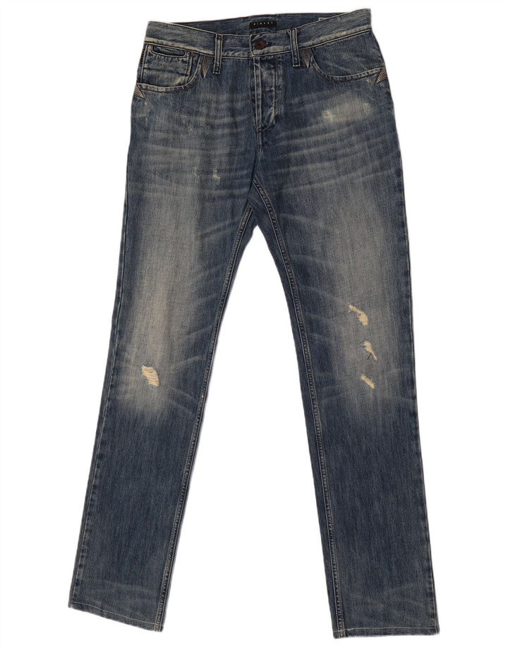 Ανδρικό Sisley Distressed Slim Jeans W31 L33 Μπλε βαμβακερό