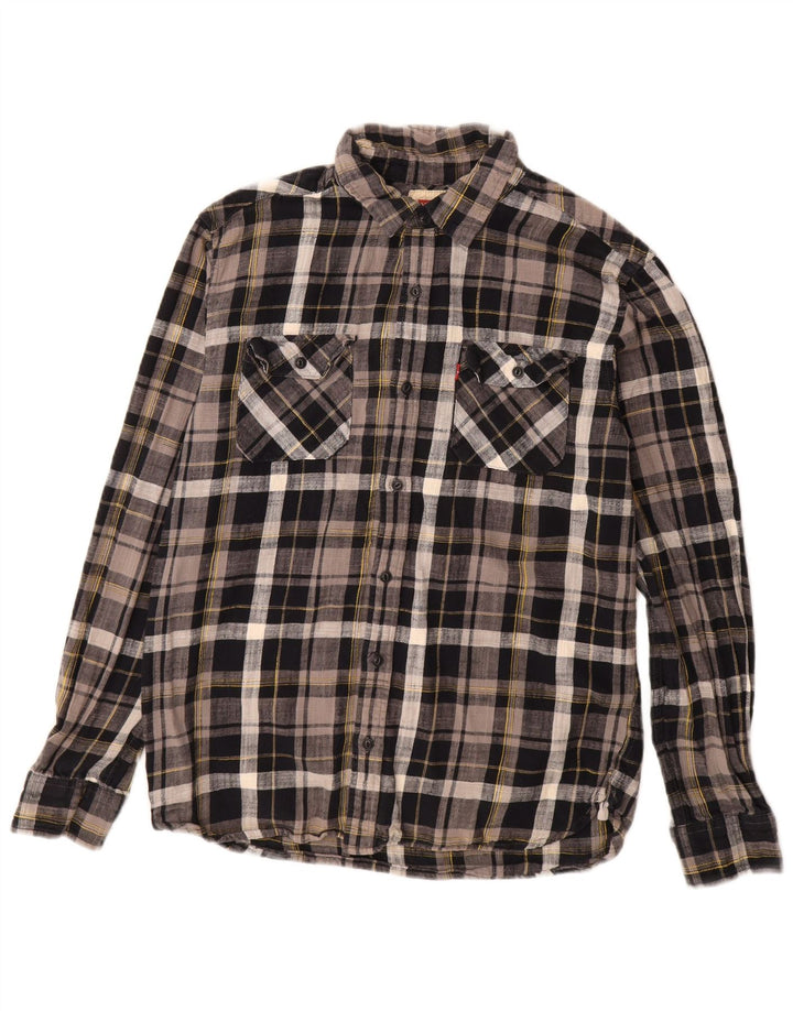 Ανδρικό φανελένιο πουκάμισο Levi's Medium Grey Check Cotton