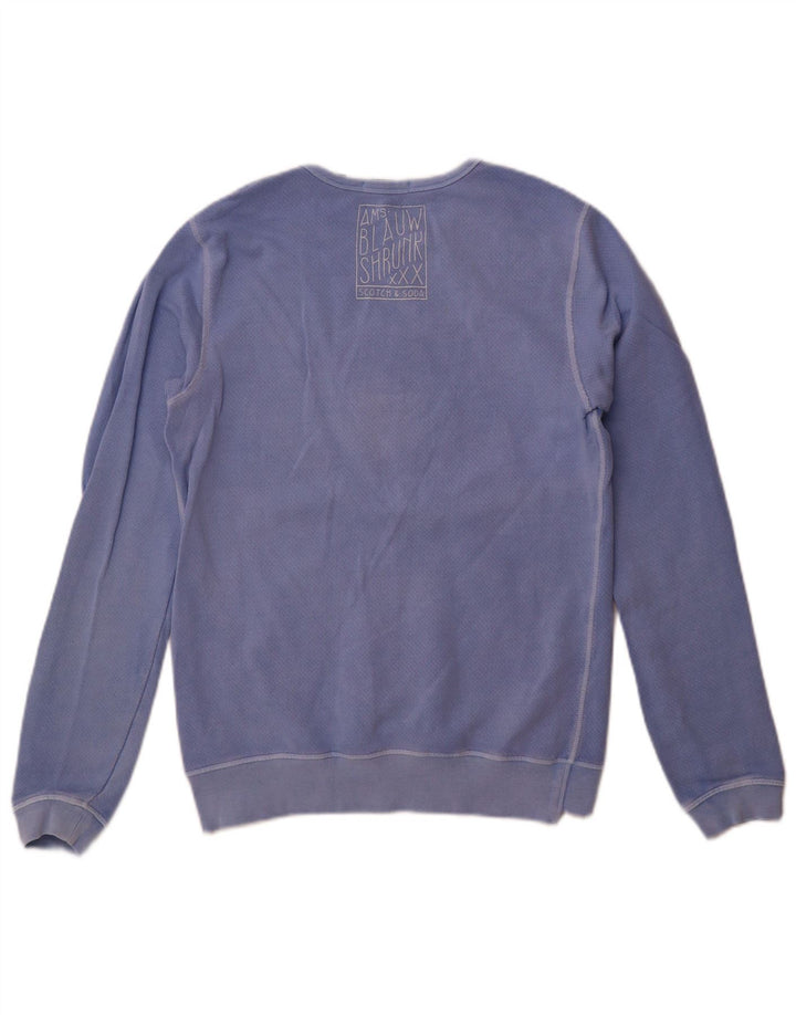 Γυναικείο γραφικό φούτερ Scotch & Soda Jumper UK 14 μεσαίο μπλε βαμβακερό