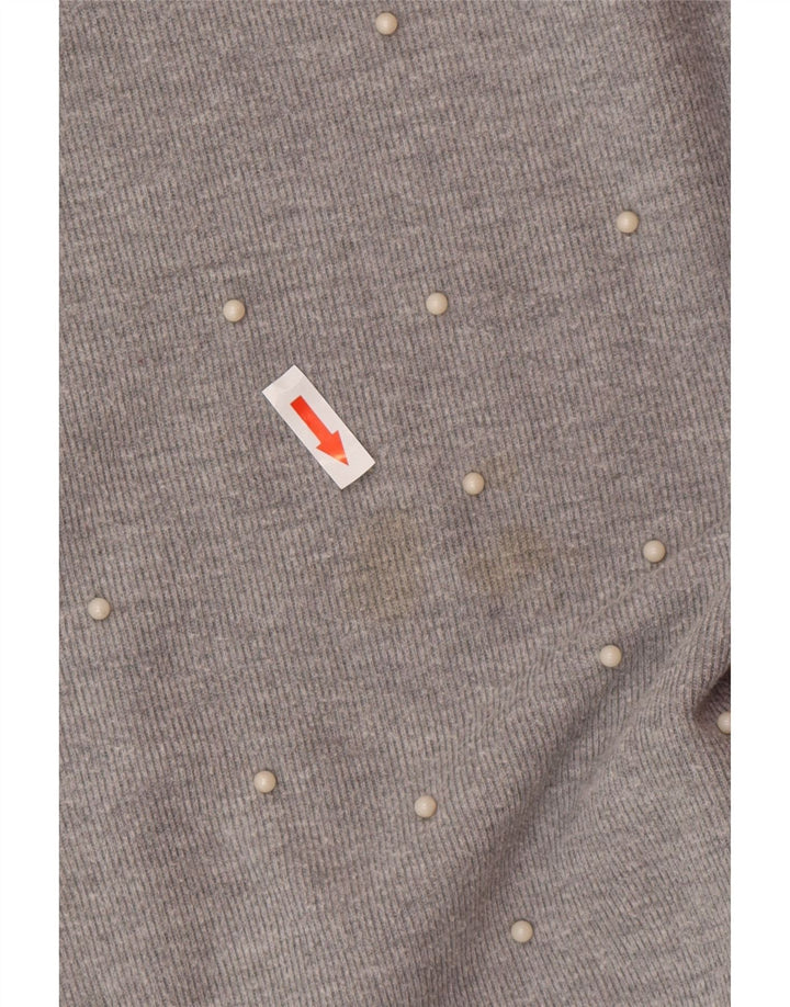 Zara γυναικεία κουκούλα υπερμεγέθη τοπ μακρυμάνικο UK 14 Μεσαία γκρι στίγματα