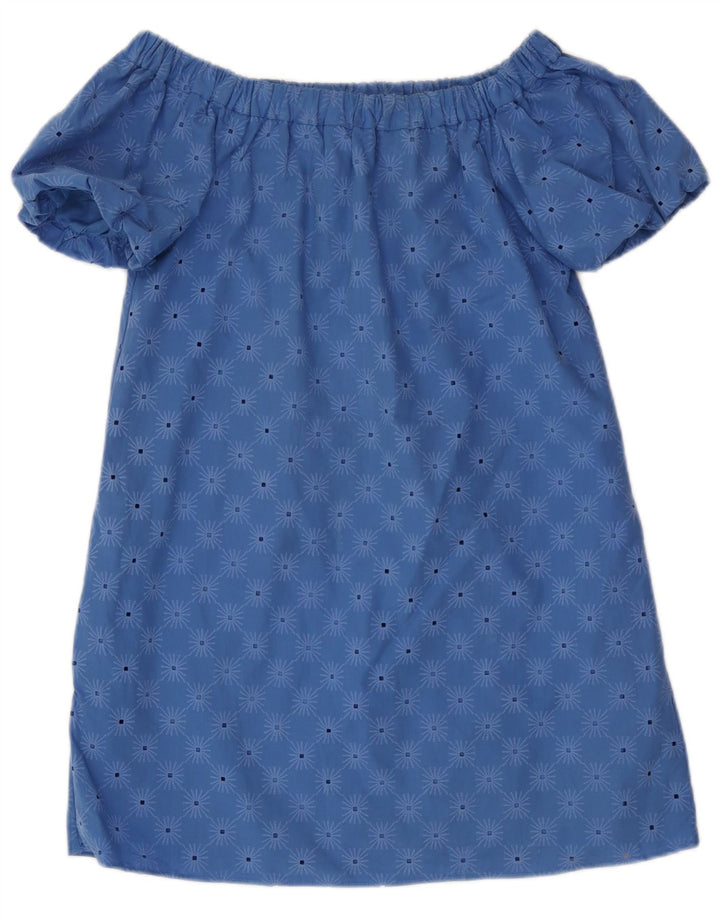 Zara Γυναικείο Mini Off Shoulder φόρεμα UK 10 Small Blue