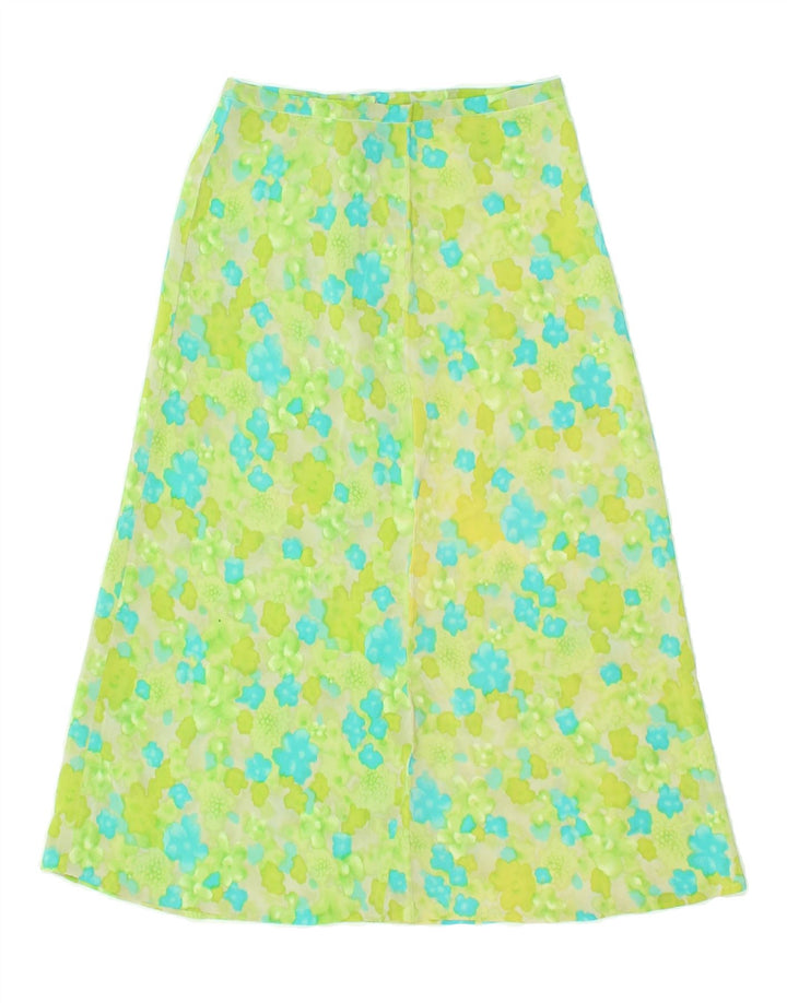 VINTAGE Womens A-Line Skirt W24 XS Green Floral | Vintage Vintage | Thrift | Second-Hand Vintage | Used Clothing | Messina Hembry 