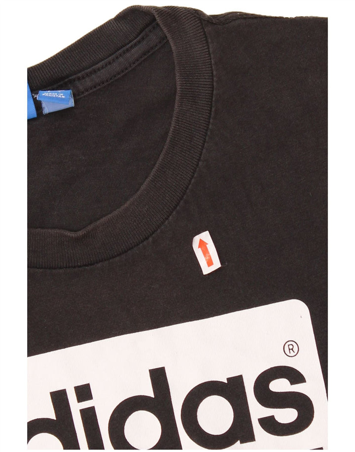 ADIDAS Mens Graphic T-Shirt Top Large Black Cotton