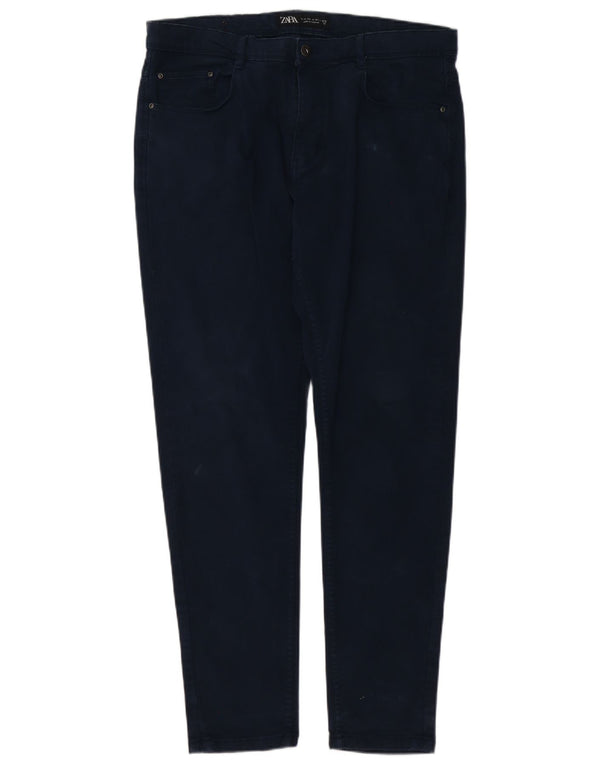 Zara Ανδρικό κωνικό casual παντελόνι EU 44 Large W34 L29 Navy Blue Cotton