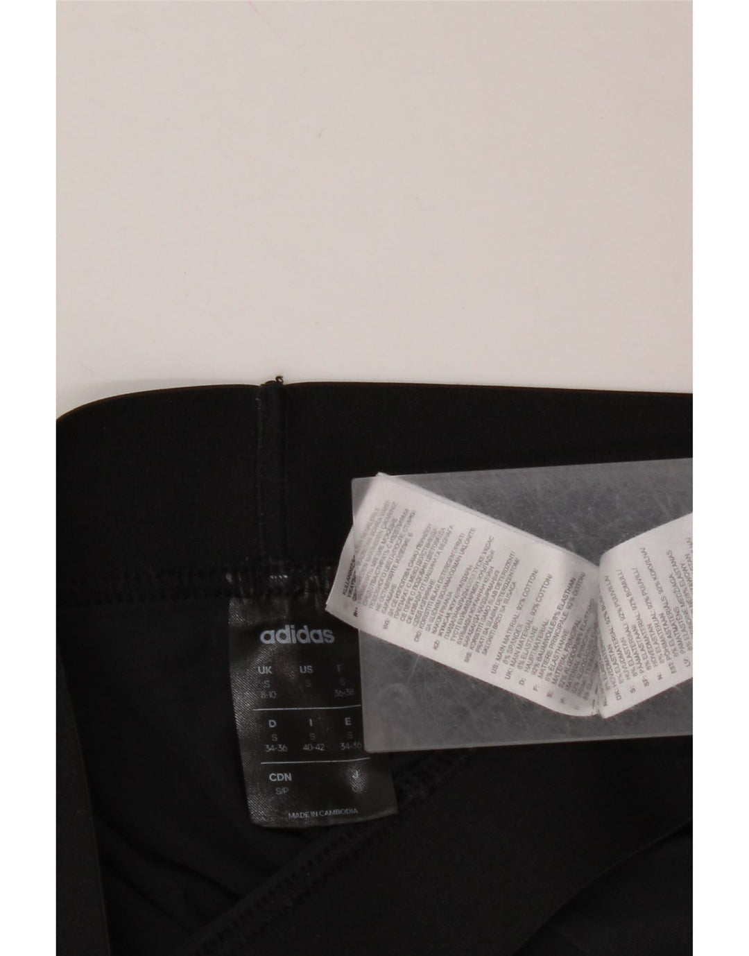 Γυναικείο κολάν ADIDAS UK 10 Μικρό μαύρο βαμβακερό