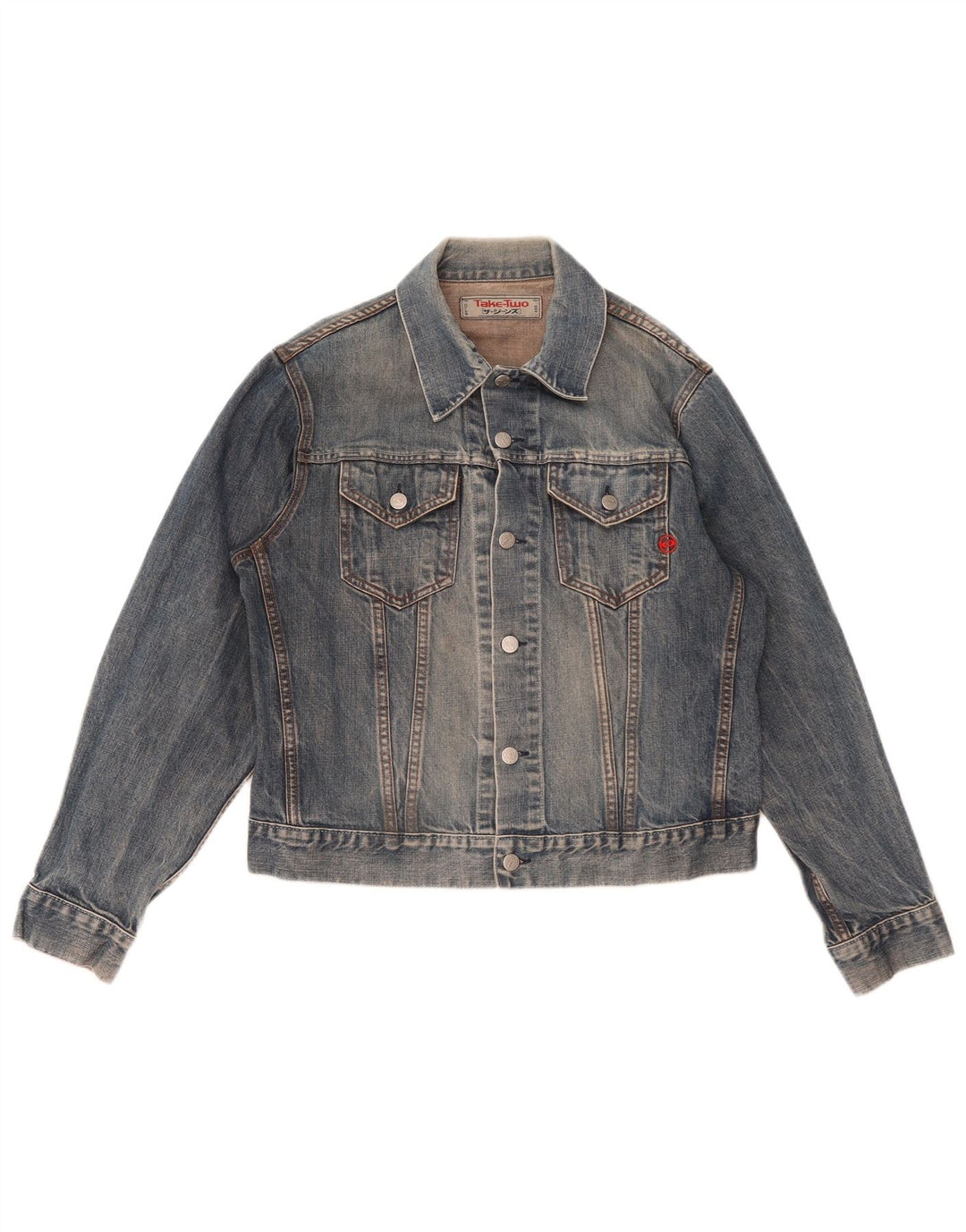 Πάρτε Two Mens Denim Jacket UK 40 Large Blue Cotton
