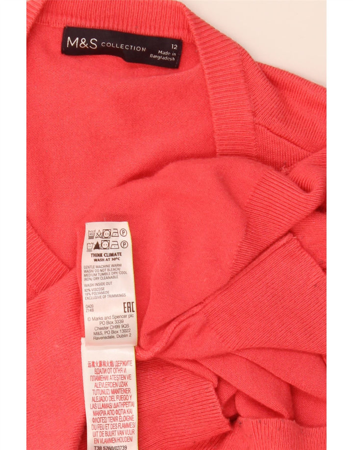 Marks & Spencer Γυναικεία ζακέτα πουλόβερ UK 12 μεσαία κόκκινη βισκόζη