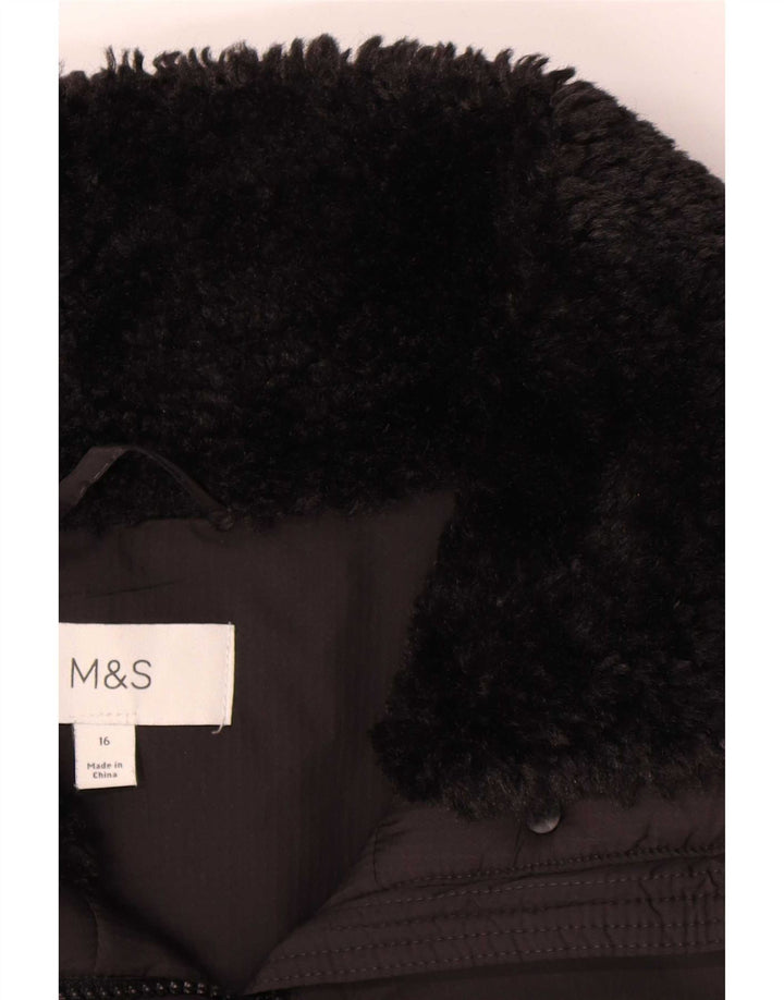 Marks & Spencer Γυναικείο μπουφάν με επένδυση μεγάλου μεγέθους UK 16 μεγάλο μαύρο πολυεστέρα