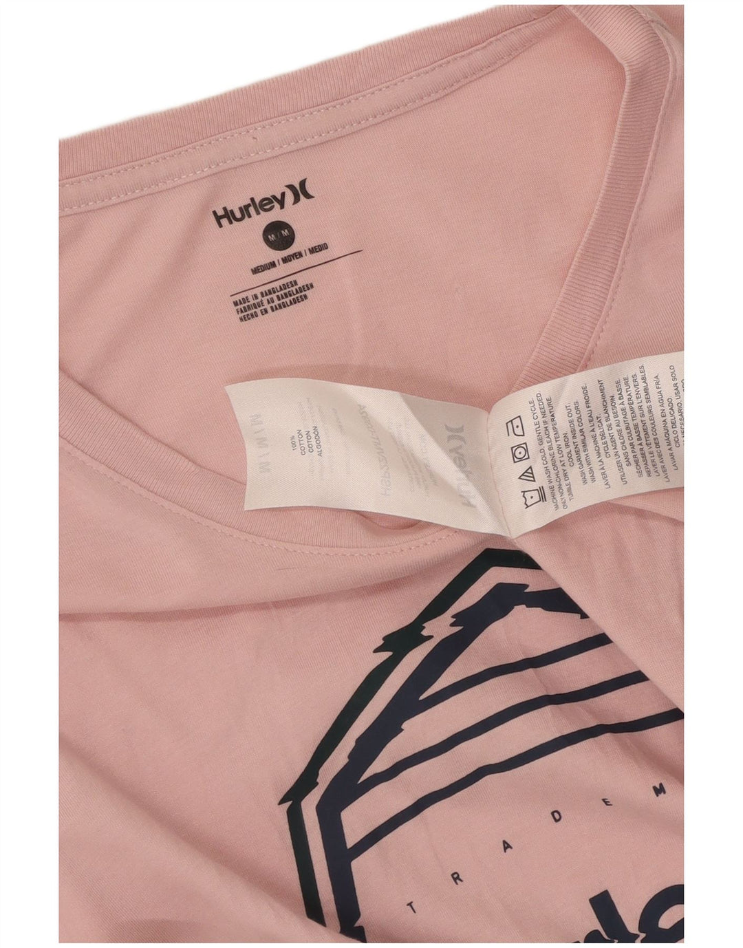 Ανδρικό γραφικό T-Shirt Hurley Top Μεσαίο Ροζ Βαμβακερό