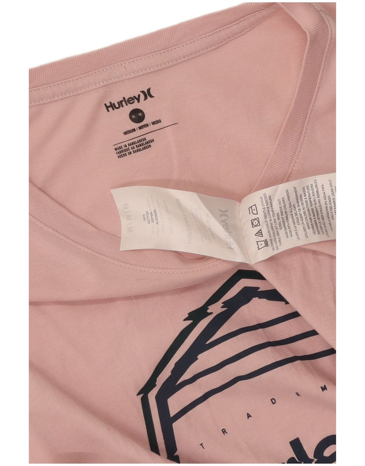 Ανδρικό γραφικό T-Shirt Hurley Top Μεσαίο Ροζ Βαμβακερό