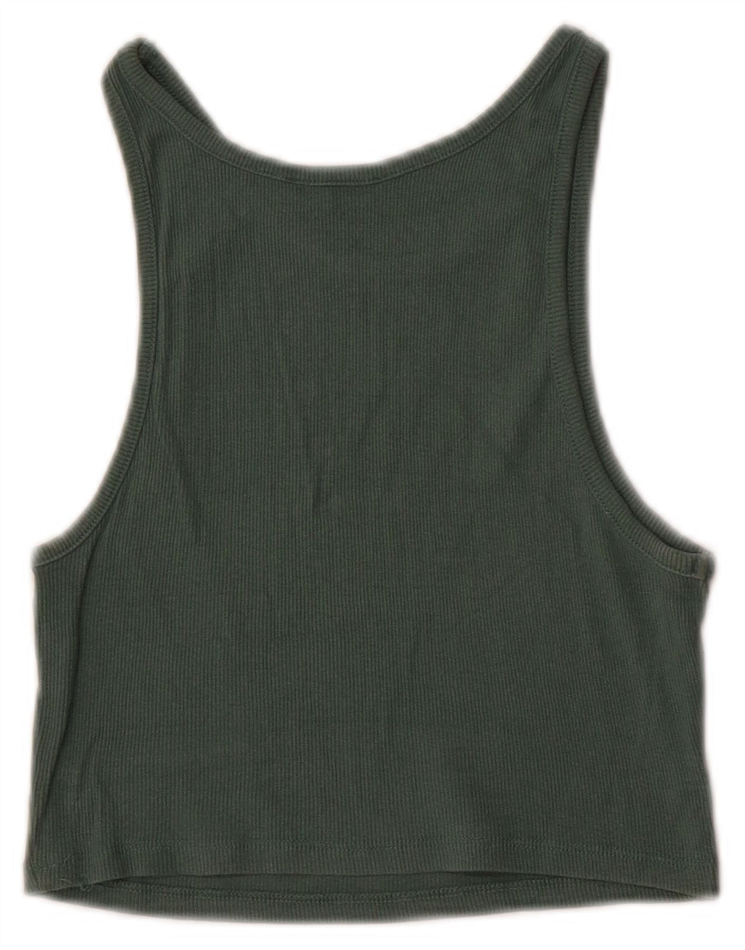 Zara Γυναικείο Γιλέκο Crop UK 12 Βαμβακερό μεσαίο πράσινο