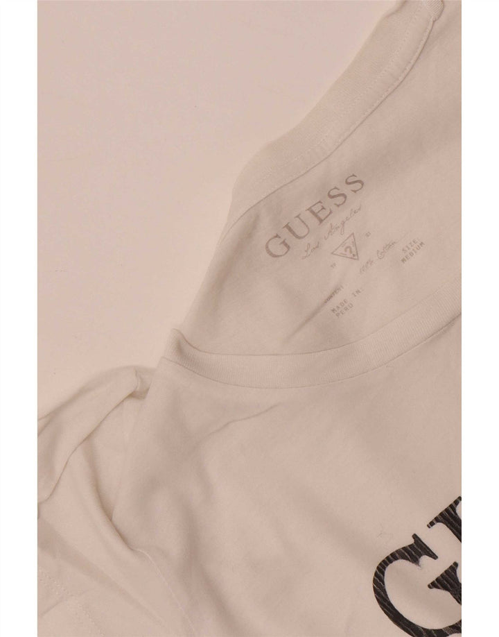 Γυναικείο γραφικό μπλουζάκι Guess Top UK 12 Medium White