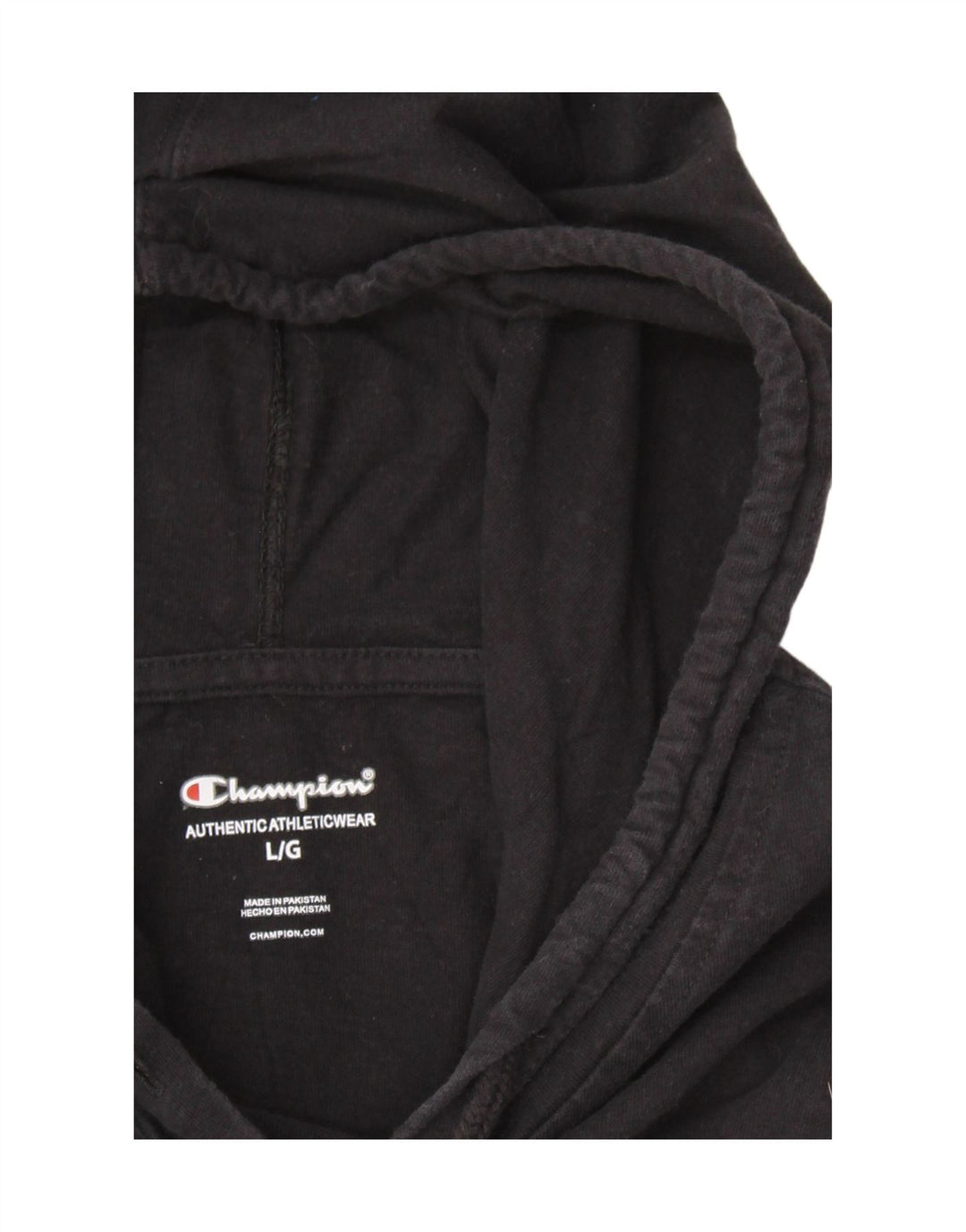 CHAMPION Mens Hoodie Jumper Large Black Cotton