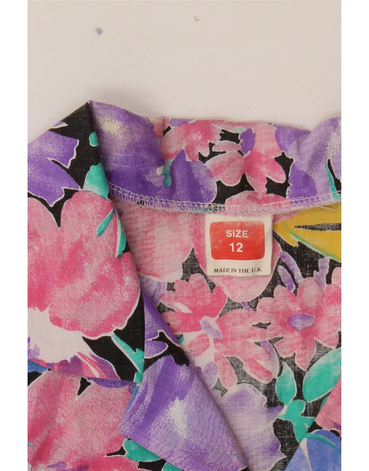 VINTAGE Womens Shirt Blouse UK 12 Medium  Multicoloured Floral Vintage Vintage and Second-Hand Vintage from Messina Hembry 