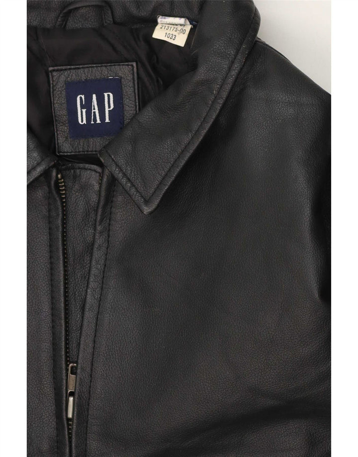 Δερμάτινο μπουφάν Gap Boys 13-14 Years Μαύρο