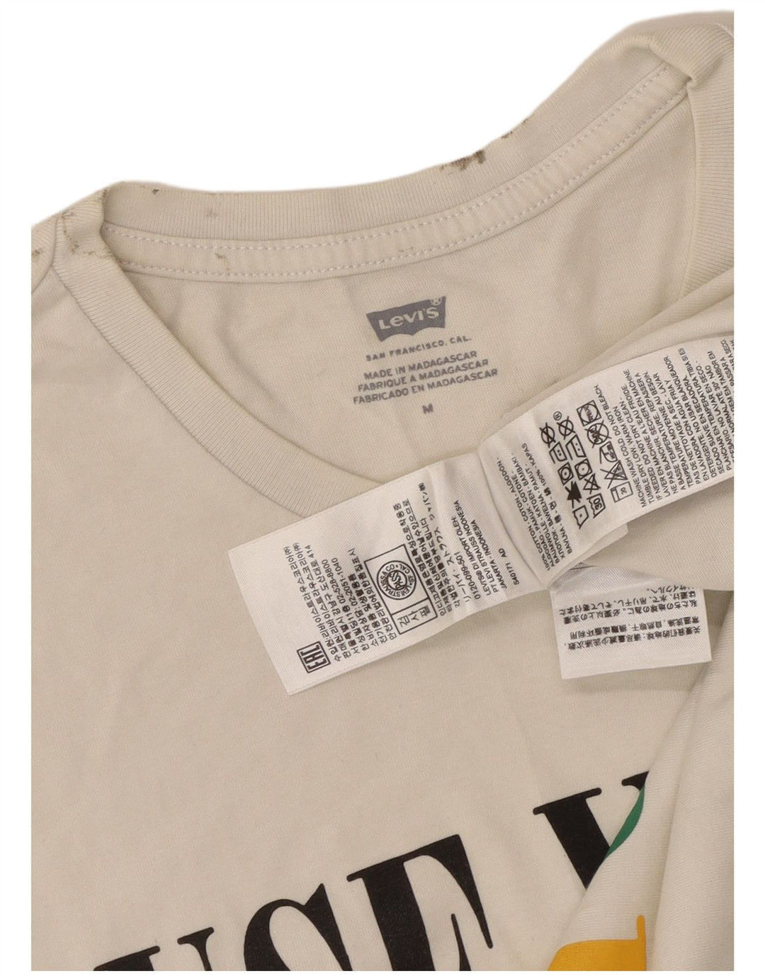 Ανδρικό γραφικό γιλέκο LEVI'S Μπλούζα μεσαίο λευκό βαμβακερό