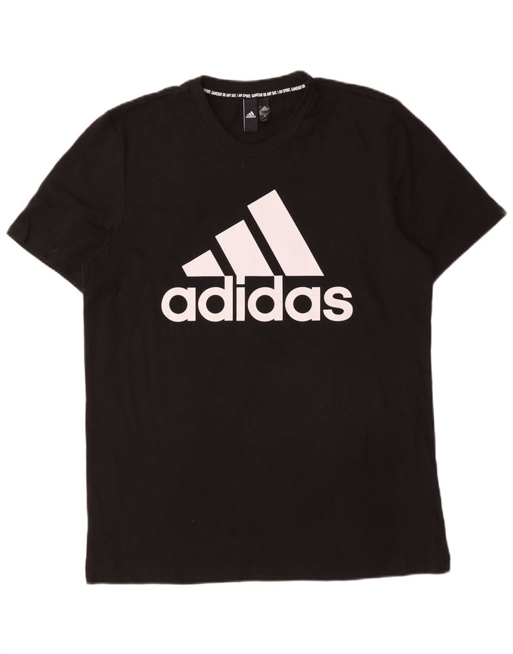 Ανδρικό γραφικό T-Shirt Adidas Top Μεσαίο μαύρο βαμβακερό