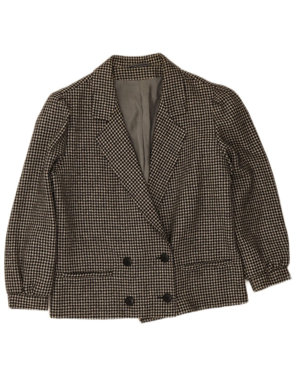 Vintage Γυναικείο Διπλό Μπουφάν Blazer IT 46 Large Black Houndstooth