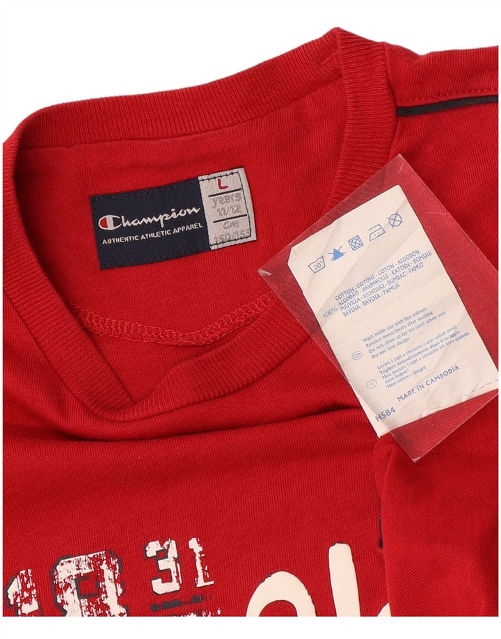 CHAMPION Γραφικό γιλέκο για αγόρια τοπ 11-12 ετών Μεγάλο κόκκινο χρώμα βαμβακερό