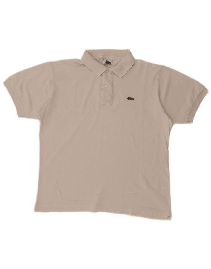 Ανδρικό πουκάμισο πόλο Lacoste, νούμερο 4, μεσαίο λευκό βαμβακερό