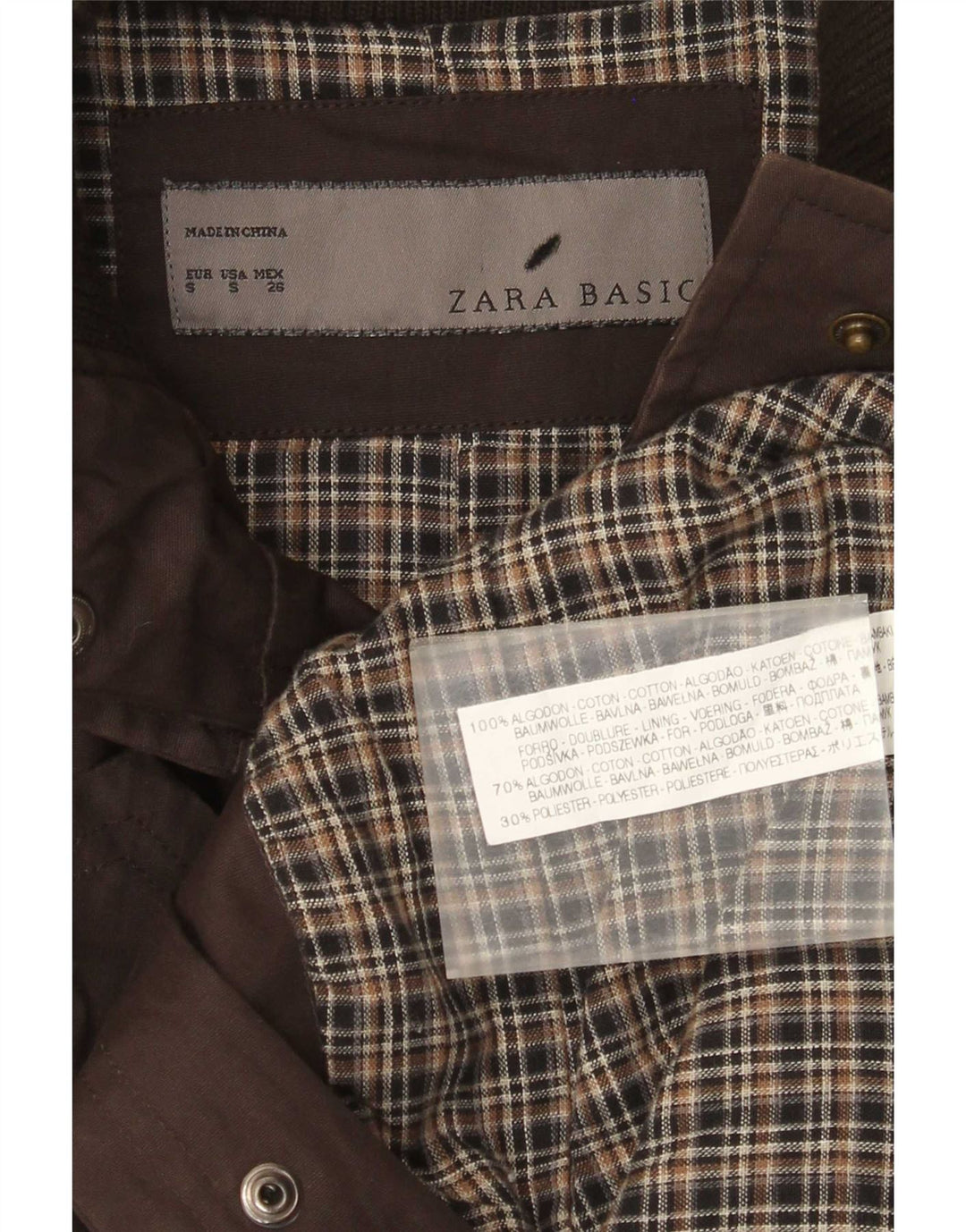 Zara Γυναικείο Utility Jacket UK 10 Small Brown Βαμβακερό