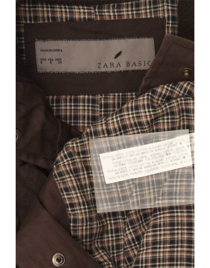 Zara Γυναικείο Utility Jacket UK 10 Small Brown Βαμβακερό