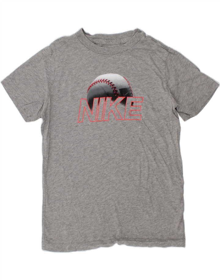 NIKE Boys Graphic T-Shirt Top 10-11 Years Medium Grey Cotton Vintage Nike and Second-Hand Nike from Messina Hembry 
