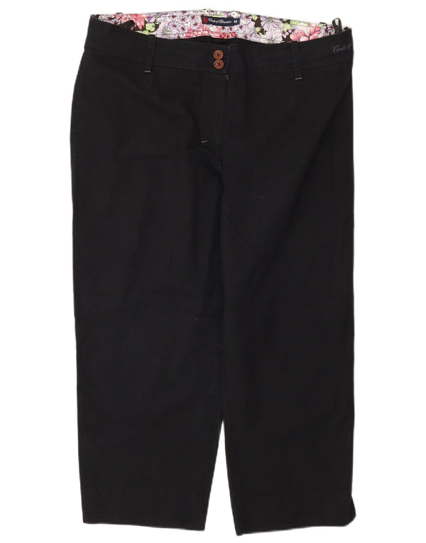CONTE OF FLORENCE Womens Straight Cropped Trousers IT 48 XL W36 L23 Black