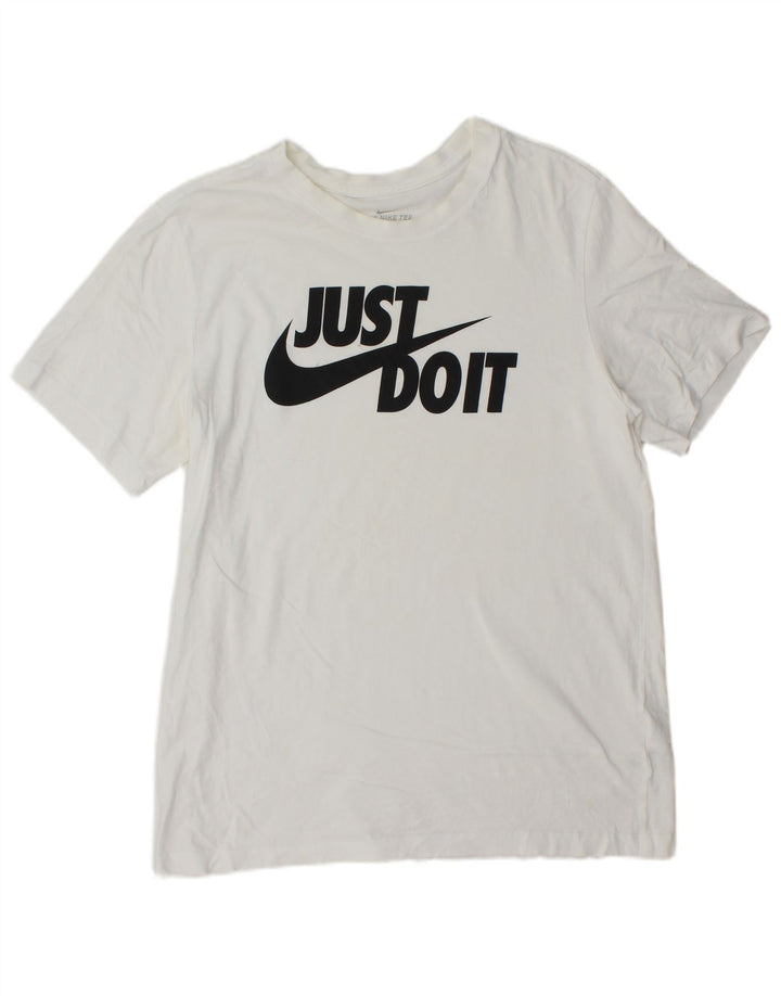 Ανδρικό γραφικό μπλουζάκι Nike, μεγάλο λευκό βαμβακερό