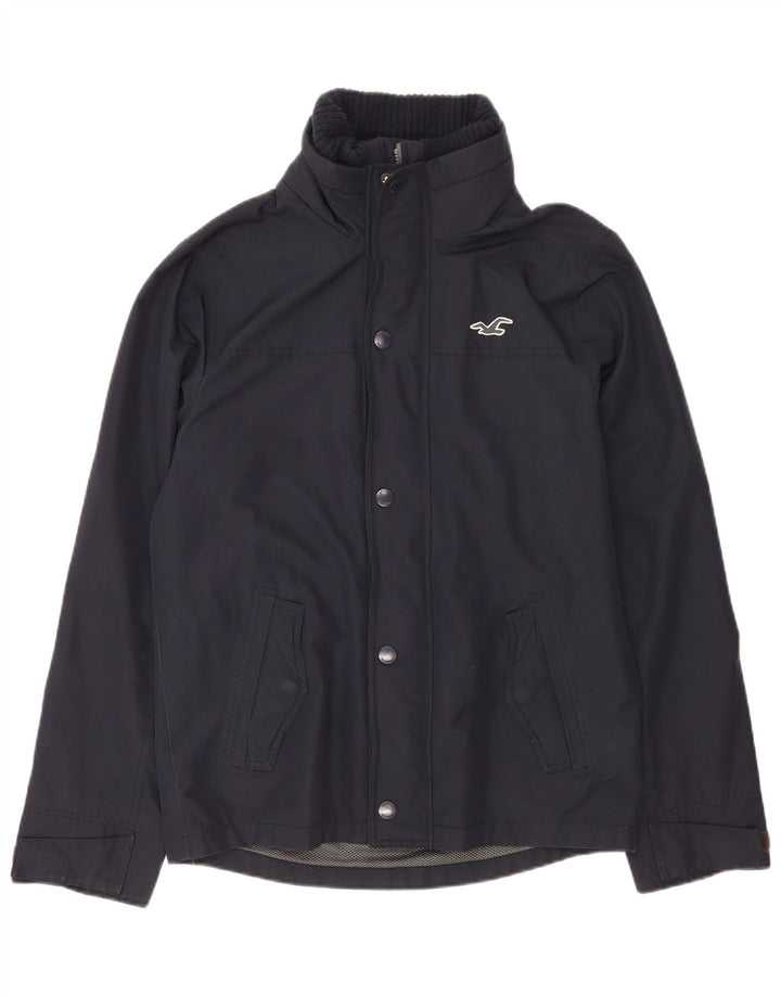 Hollister Ανδρικό μπουφάν βροχής UK 40 Large Navy Blue Polyester