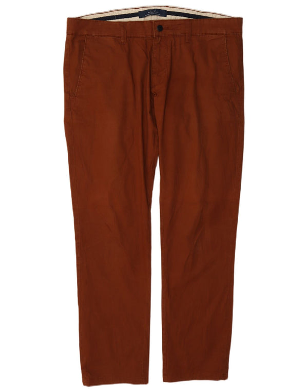 Zara Ανδρικό ίσιο παντελόνι Chino EU 44 Large W34 L31 Καφέ βαμβακερό