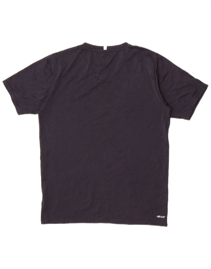 New Balance Ανδρικό T-Shirt Top Small Navy Blue Polyester