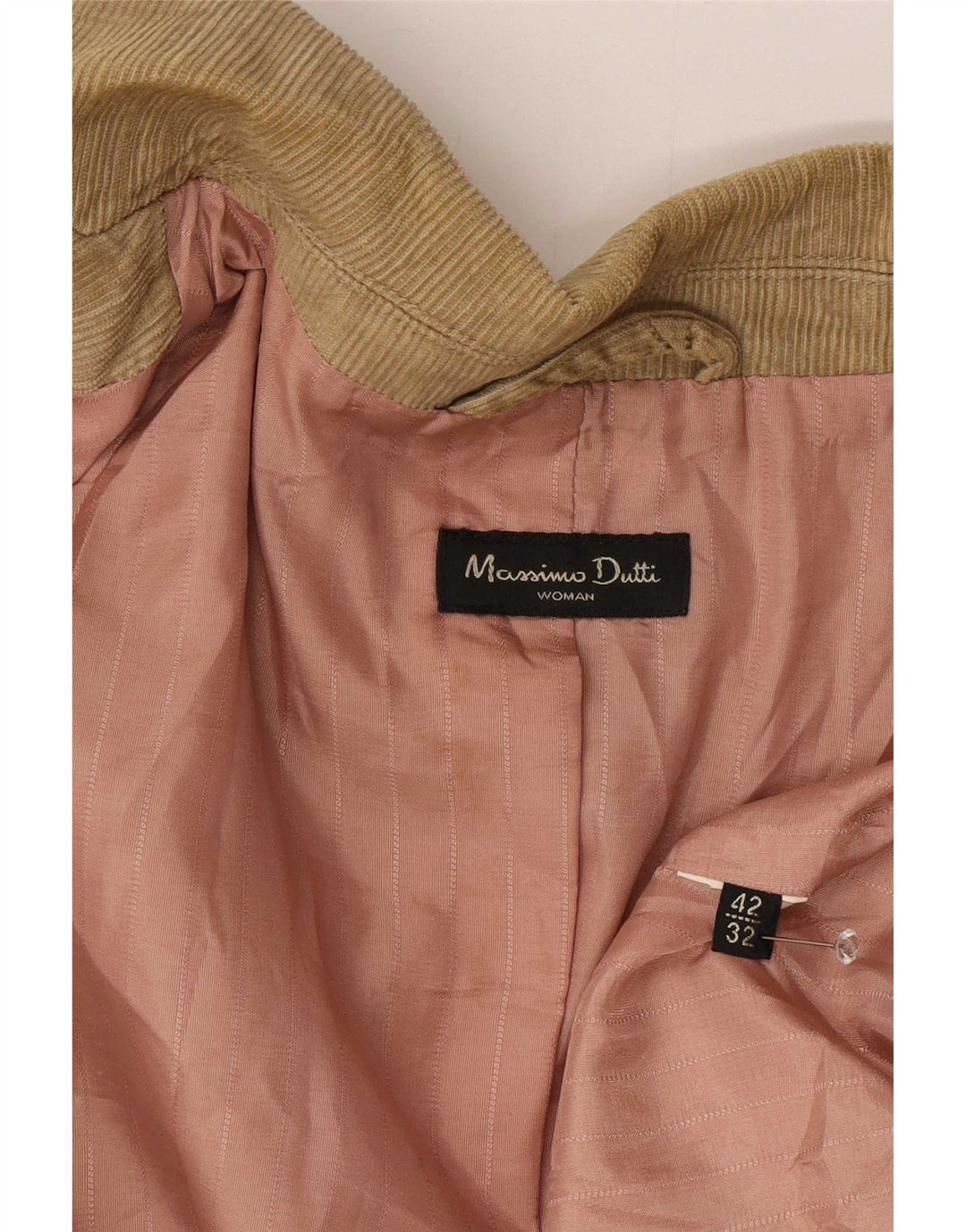 Massimo Dutti Γυναικείο σακάκι με 3 κουμπιά κοτλέ μπλέιζερ EU 42 μεγάλο καφέ