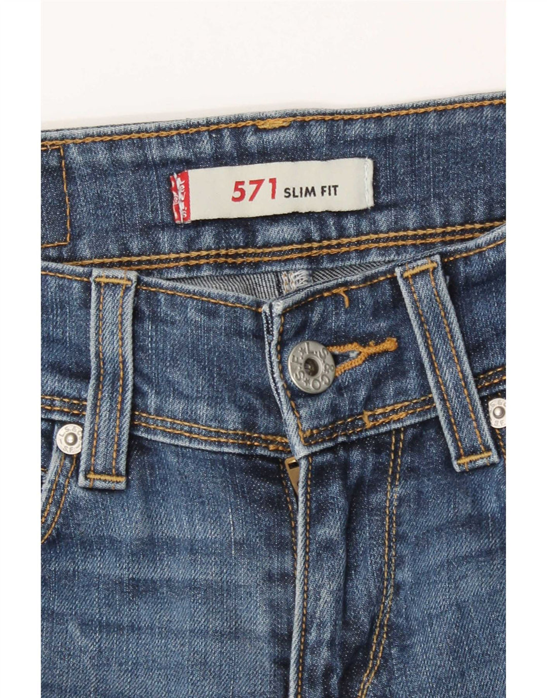 Levi's Womens 571 Slim Jeans W27 L34 Blue Cotton
