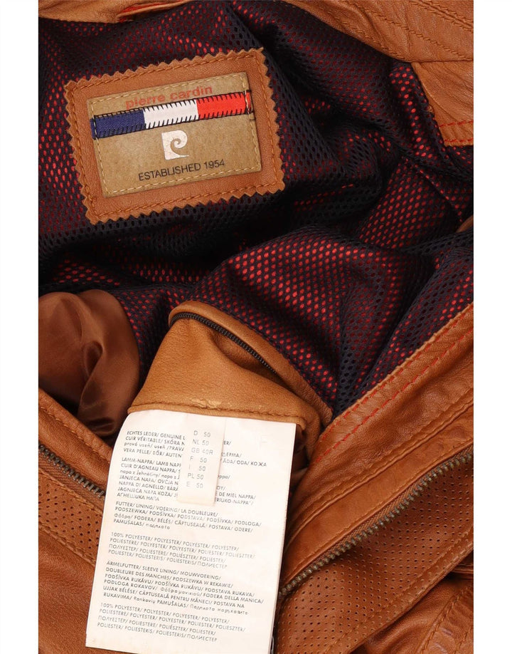 Pierre Cardin Ανδρικό Δερμάτινο Μπουφάν UK 40 Large Brown Δερμάτινο