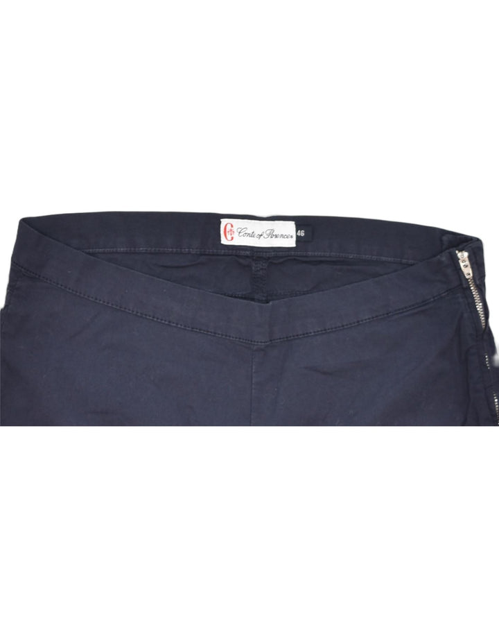 CONTE OF FLORENCE Womens Capri Trousers IT 46 Large W32  Navy Blue Cotton | Vintage | Thrift | Second-Hand | Used Clothing | Messina Hembry 