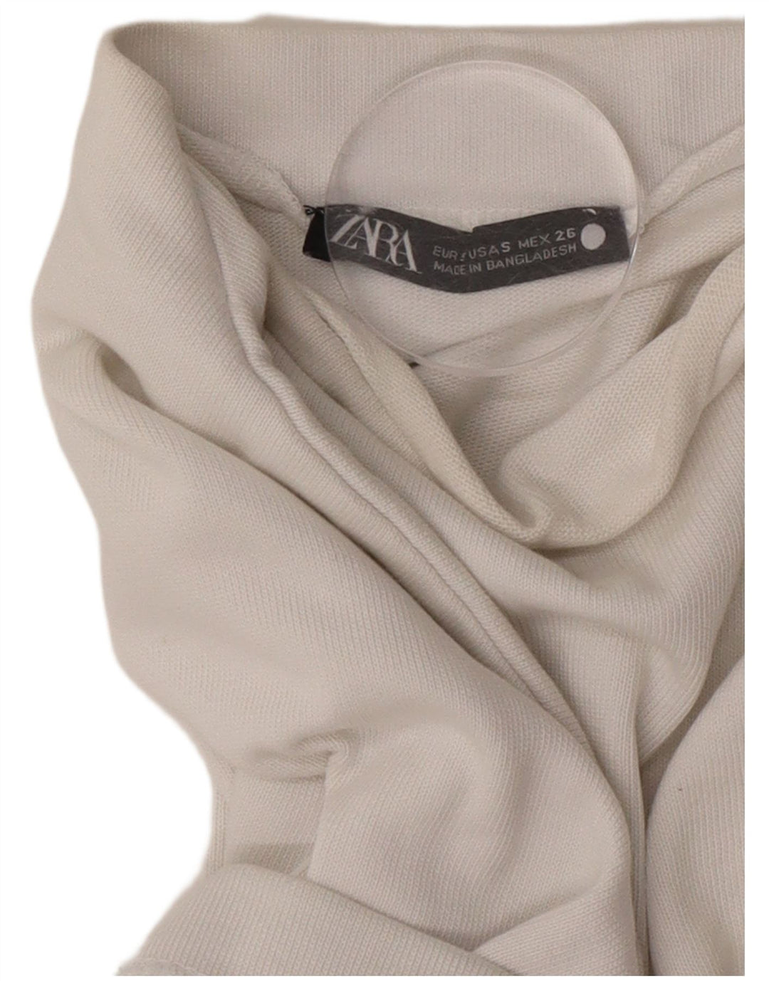 Zara Γυναικείο T-Shirt Top UK 10 Small White Βαμβακερό