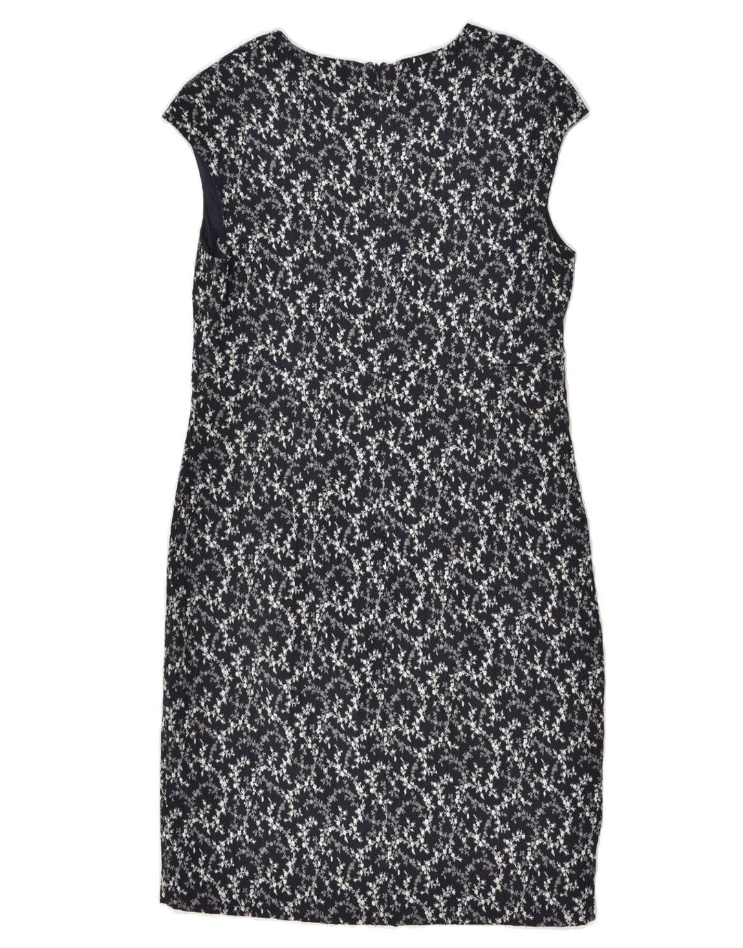 DANIEL & MAYER Womens Sleeveless Sheath Dress IT 48 XL Navy Blue Floral | Vintage Daniel & Mayer | Thrift | Second-Hand Daniel & Mayer | Used Clothing | Messina Hembry 