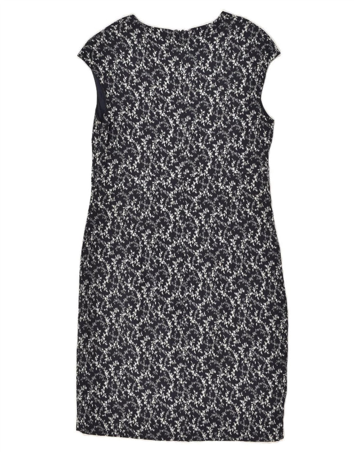 DANIEL & MAYER Womens Sleeveless Sheath Dress IT 48 XL Navy Blue Floral | Vintage Daniel & Mayer | Thrift | Second-Hand Daniel & Mayer | Used Clothing | Messina Hembry 