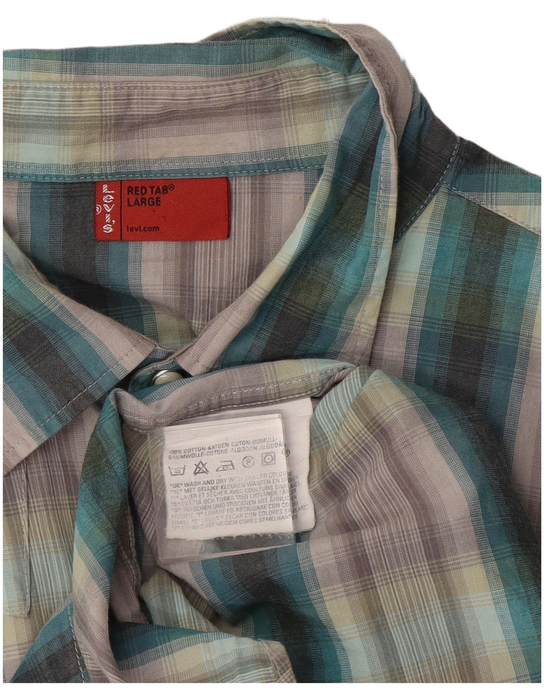 Ανδρικό πουκάμισο Levi's Large Green Check Cotton