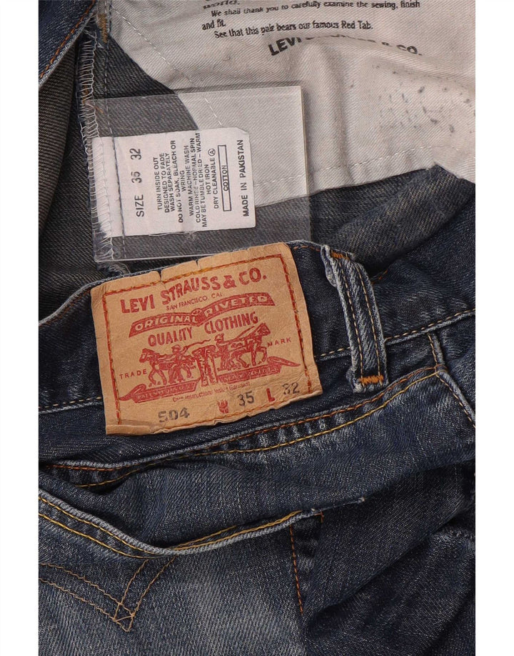 Levi's Mens 504 Regular Straight Jeans W35 L32 Μπλε βαμβακερό