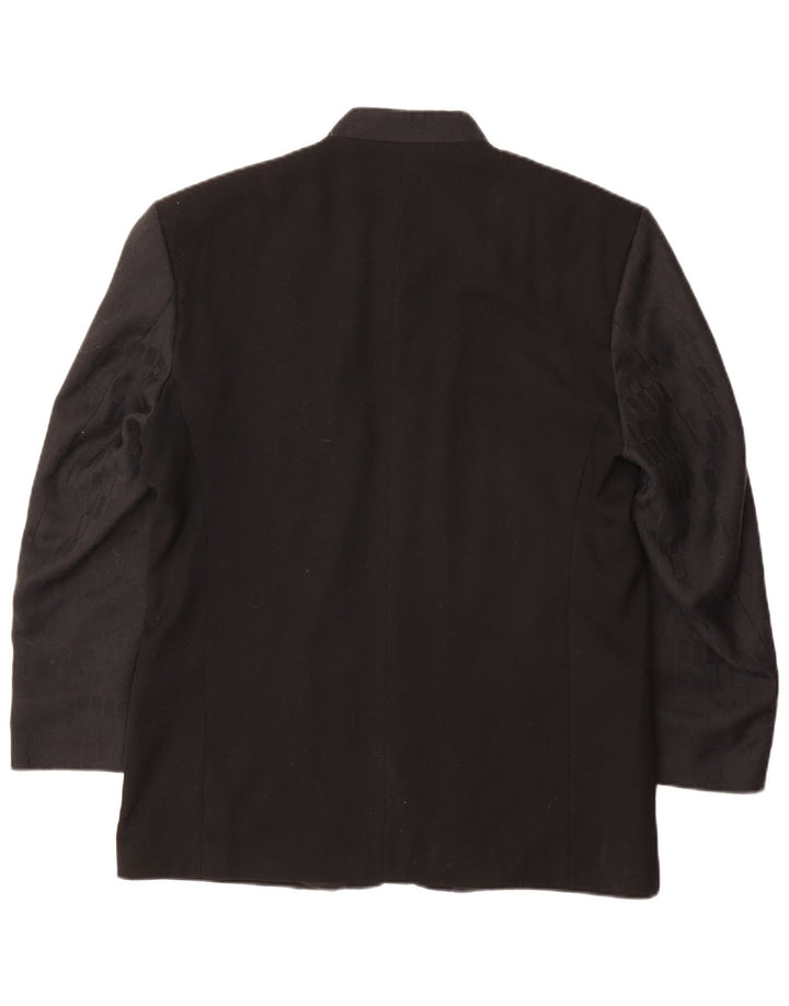 VINTAGE Mens 4 Button Blazer Jacket IT 48 Medium Black Colourblock
